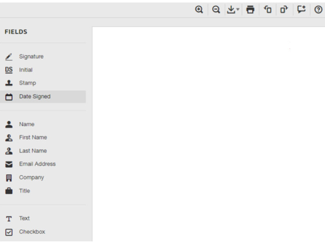 Signing interface