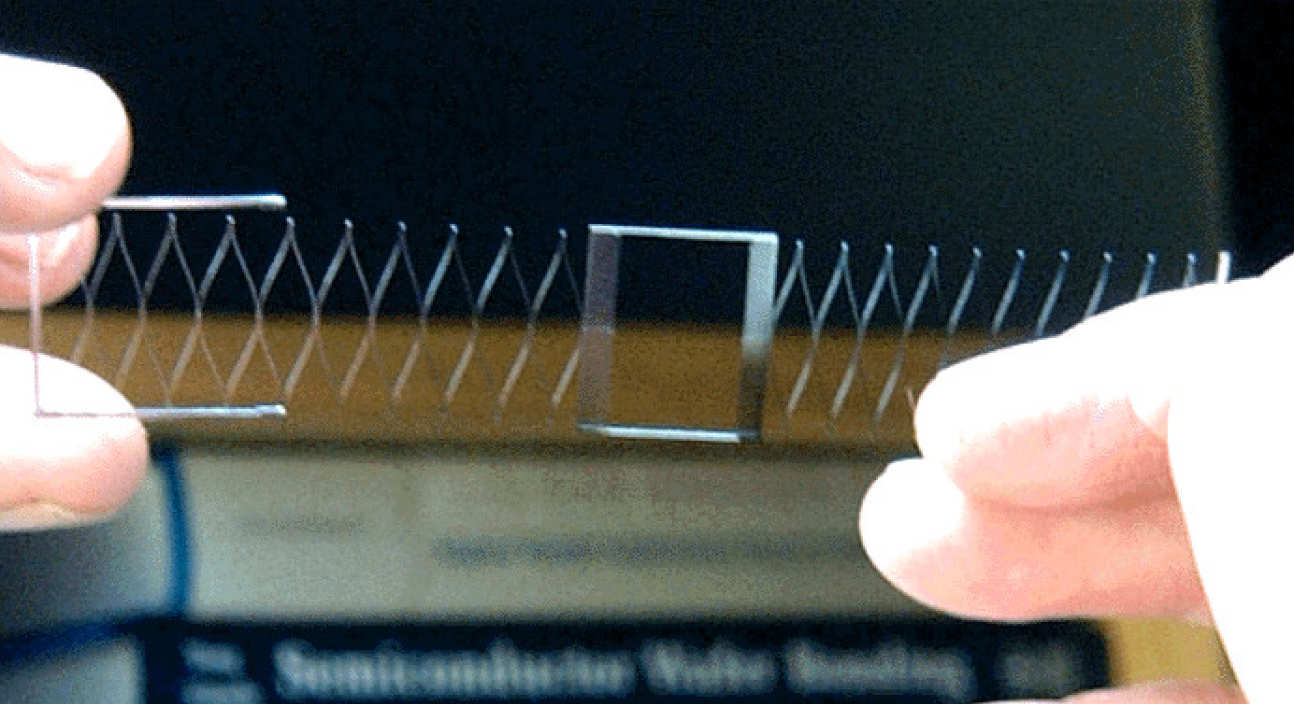 Flexure suspension system under extreme extension.