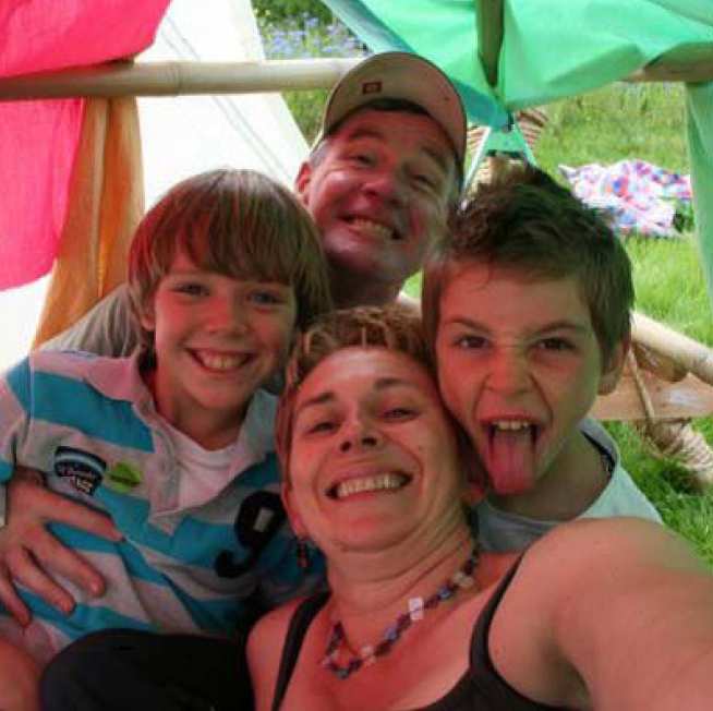 Professor Helen Ward with her family
