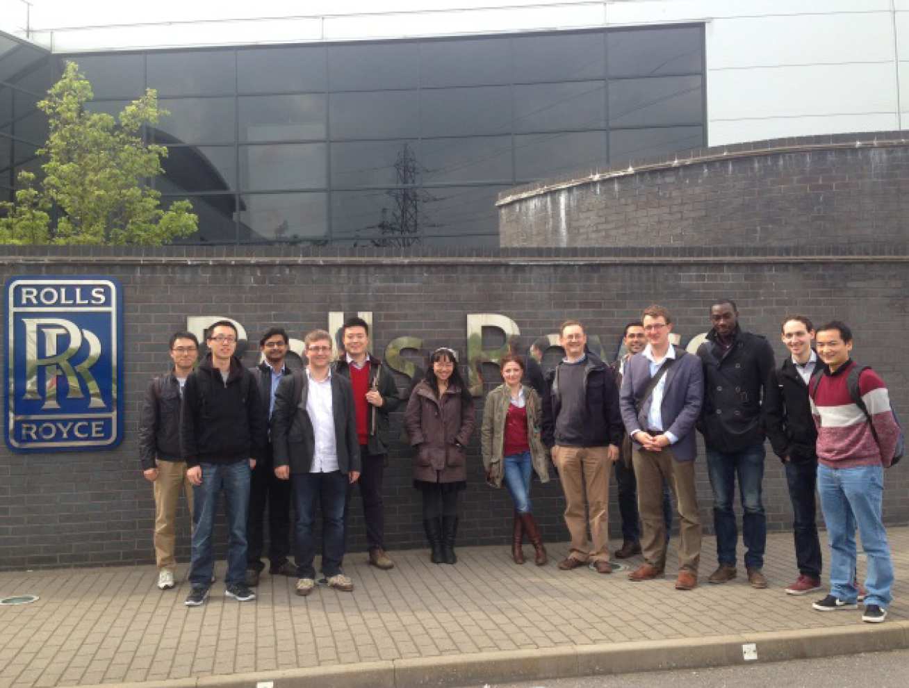 HexMat team at the Rolls-Royce Heritage Centre (left to right); Dr Terry Jun, Zebang Zheng, Dr Rajesh Korla, Dr Zoltan Szaraz, Yi Guo, Vivian Tong, Dr Eleni Sarakinou, Prof Angus Wilkinson, Dr Hamid Abdolvand, Dr Ben Britton, Tomi Erinosho, Dr Thomas White, Dr Zhen Zhang.