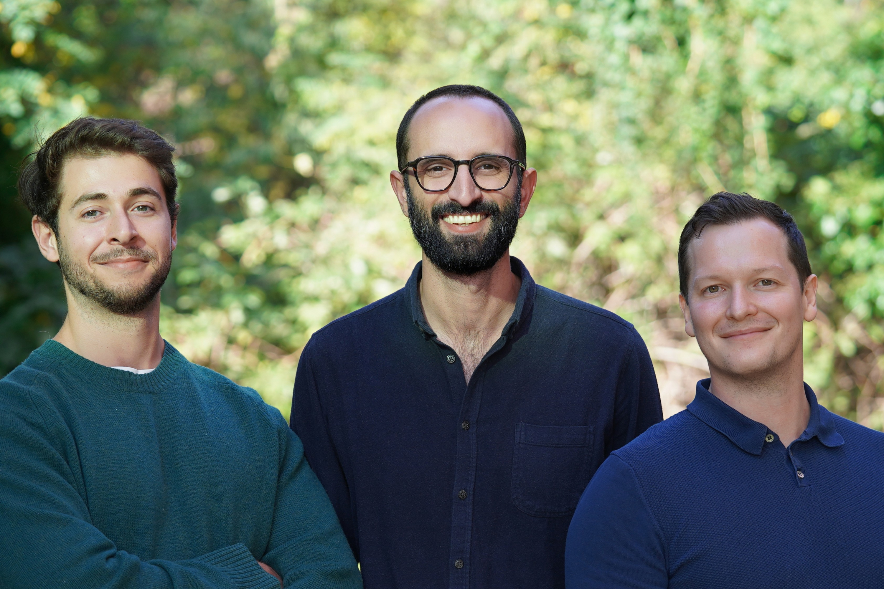 Biocentis co-founders Federico Guelpa (left), Giorgio Rocca and Andrew Hammond (right).
